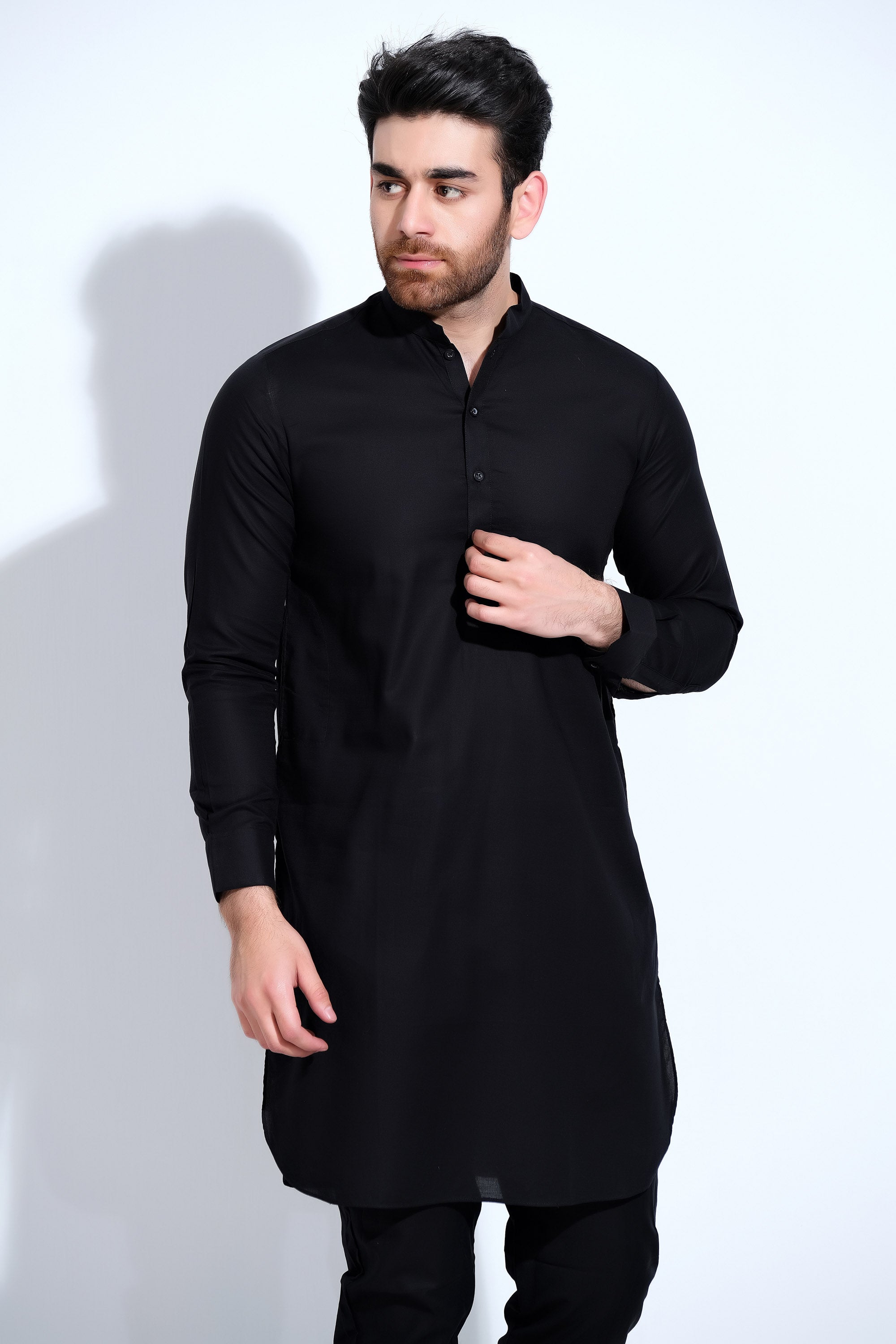 Buy grey linen mens kurta set for wedding with trouser online – GAURAV KATTA